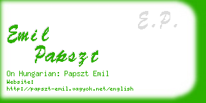 emil papszt business card